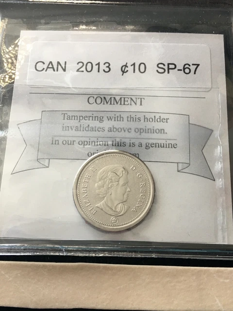 2013  Coin Mart Graded Canadian,  ¢10  Cent, **SP-67**