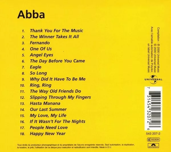 French Cd Album Compilation Digipack Abba Remastered Edition Rare Comme Neuf 2