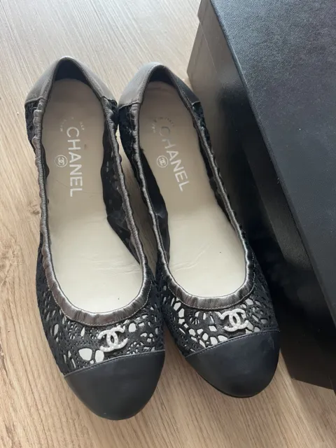 Chanel Ballet Flats With Pearl Style Cc Logo Size