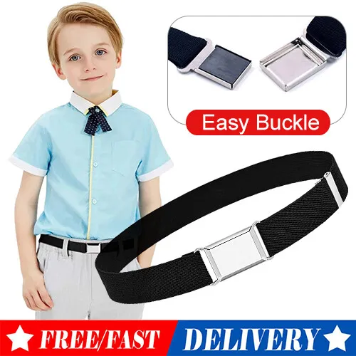 Boys Kids Belts Girls Elastic Adjustable Buckle Children Silver Alloy Toddler Uk