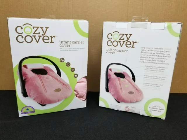 Cozy Cover Infant Carrier Cover - Secure Baby Car Seat Cover - Quilted Pink