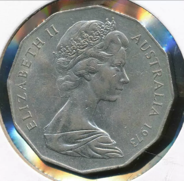 1973 Australian 50 Cent Coin-Rare & Low Mintage- Good Condition-Scarce Coin⭐
