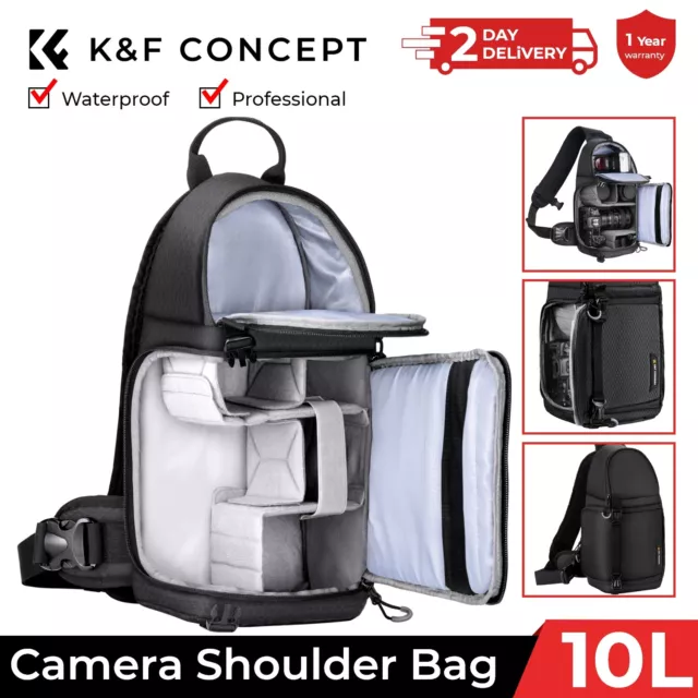 K&F Concept Pro Camera Sling Bag 10L Waterproof Shoulder Backpack for DSLR SLR