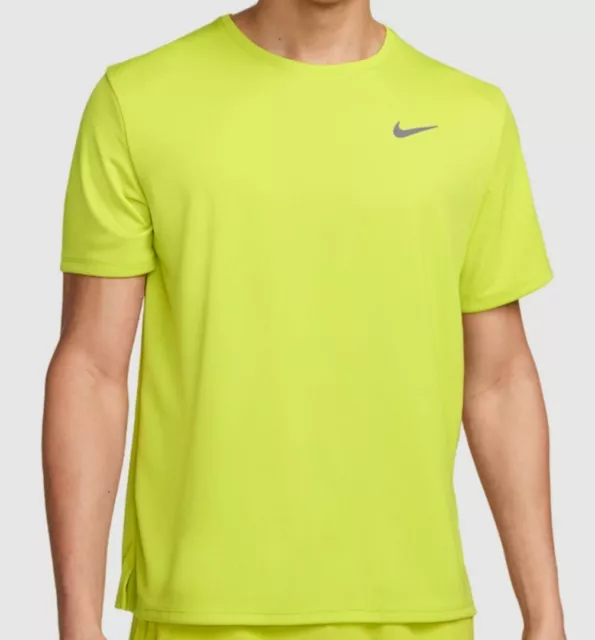 Nike Men's Dri-FIT UV Miler Short-Sleeve Running Shirt Bright Cactus Green L