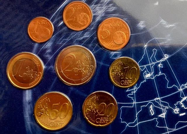 Germany 1 2 5 10 20 50 Cents 1 2 EUROS 2002 UNC x 8 Coins 1 COMPLETE Set GLOBE