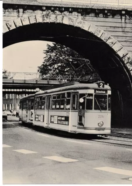 Fotokarte historische Straßenbahn Nürnberg-Fürth: TW 224;Umleitung;1977(028)