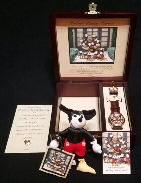 OROLOGIO TOPOLINO Walt Disney & Charlotte Clark BAMBOLE cofanetto MOMENTO STORICO