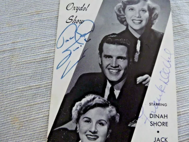 VINTAGE SIGNED PHOTOGRAPH JACK SMITH THE OXYDOL SHOW DINAH SHORE M WHITING 1940s 2