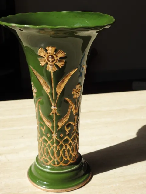 Grand et Beau Vase en Porcelaine de Style Art Déco à Décor Floral en TBE