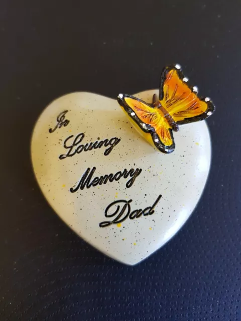 Graveside memorial heart. In Loving Memory Dad Heart. Remembering.