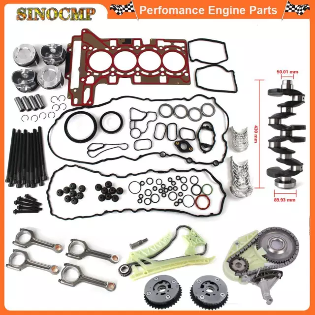 N20 2.0L Engine Rebuilding Overhaul Kit Crankshaft / Con Rods Timing Kit For BMW