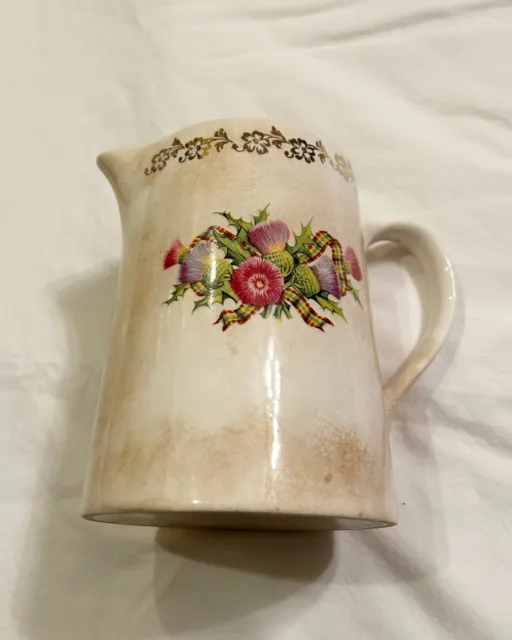 Vintage Lord Nelson Pottery Ware Creamer Pitcher Jug Flowers England