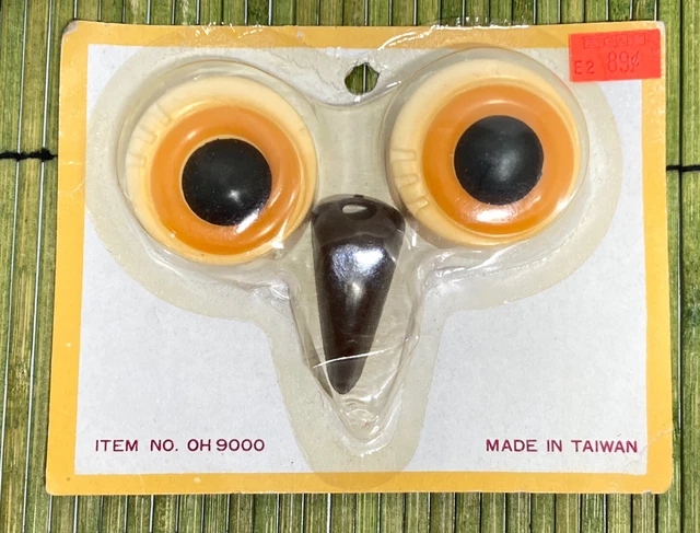 Vintage Craft Owl Eyes and Beak Macrame Pieces Taiwan #OH 9000 NEW TG&Y