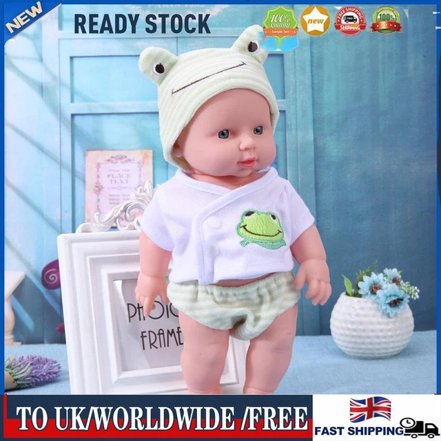 30cm Finished Doll Washable PVC 3D Prop Doll Baby Companion Toys (Green)