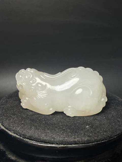 Chinese Exquisite Handmade Brave Troops carving Hetian Jade Statue