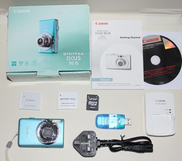 Canon IXUS 95 iS 10MP Digital Camera, Blue / Silver + 2 GB memory Card
