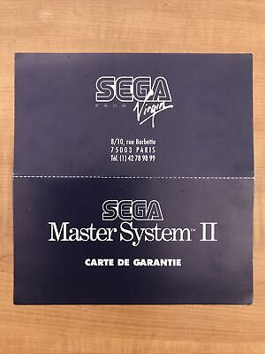 From Virgin Virgin Carte De Garantie Sega Master System 2 