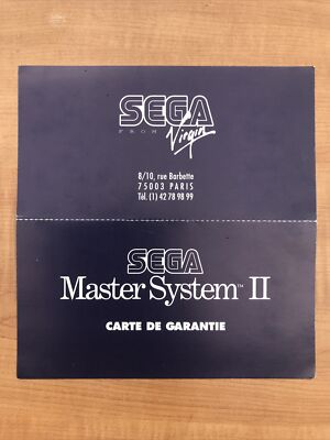 From Virgin Virgin Carte De Garantie Sega Master System 2 