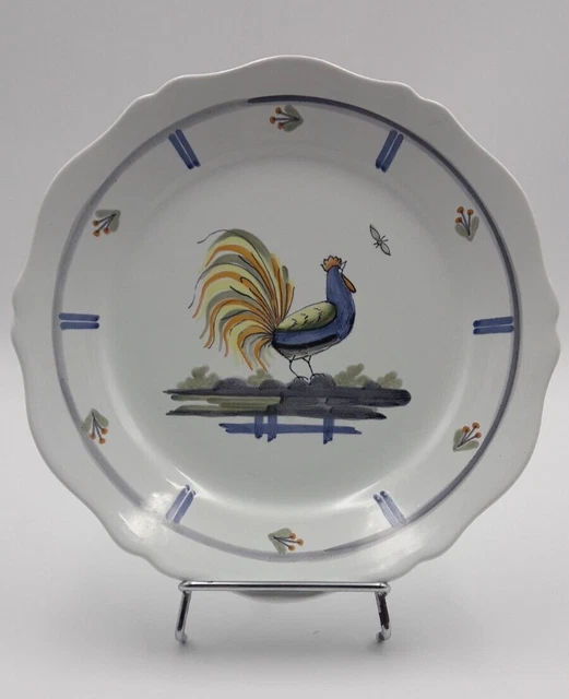 Assiette Ceramique Decor Au Coq Tons Gris Bleu Manufacture De Gien Collection