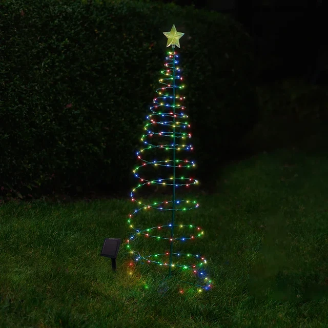 OUTDOOR SOLAR PRELIT LED Spiral Christmas Tree Decorations Holiday £63