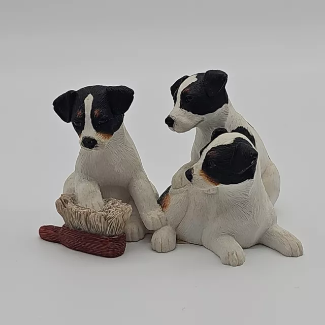 Lovely Border Fine Arts figure of 3 Jack Russell puppies A1447