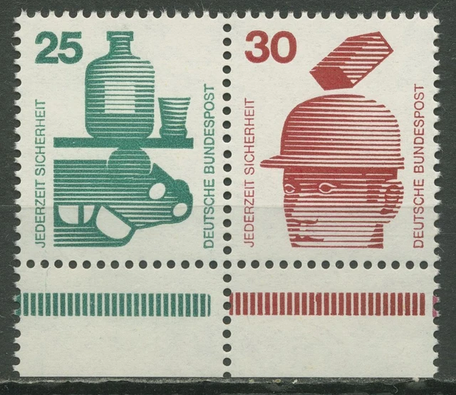 Bund 1973 Unfallverhütung ZD mit Unterrand W 45 UR postfrisch
