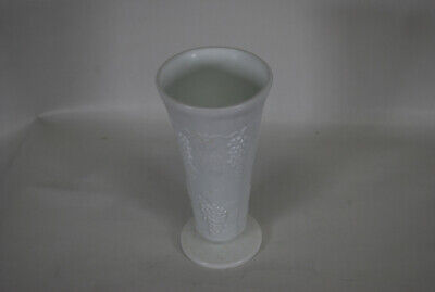 Vintage Flower Vase Harvest Milk Glass by COLONY Raised Grapes & Leaves Pattern