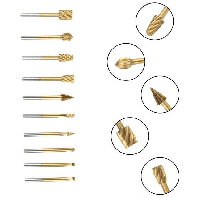 Neu Hohe Qualität Bohrer Set Grind Drill Bit 1/8" 10 PCS HSS Rotary Burr