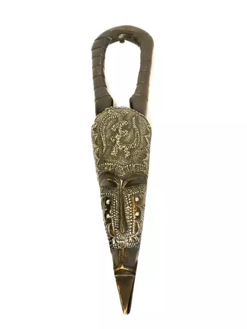 African mask Ghanaian Decorative Aluminum Wood Mask, Dan tribe-144