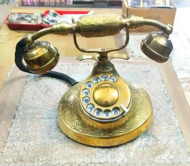 ANTIQUE NAUTICAL BRASS Telephone Mid Century old model Shiny brass telephone  $184.60 - PicClick AU