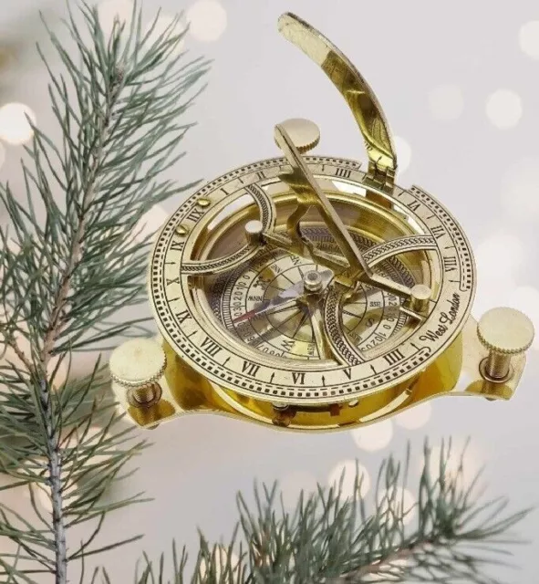 2.5 LOVELY NAUTICAL Brass -West London Sundial Compass- Marine Handmade  Pocket $28.59 - PicClick AU