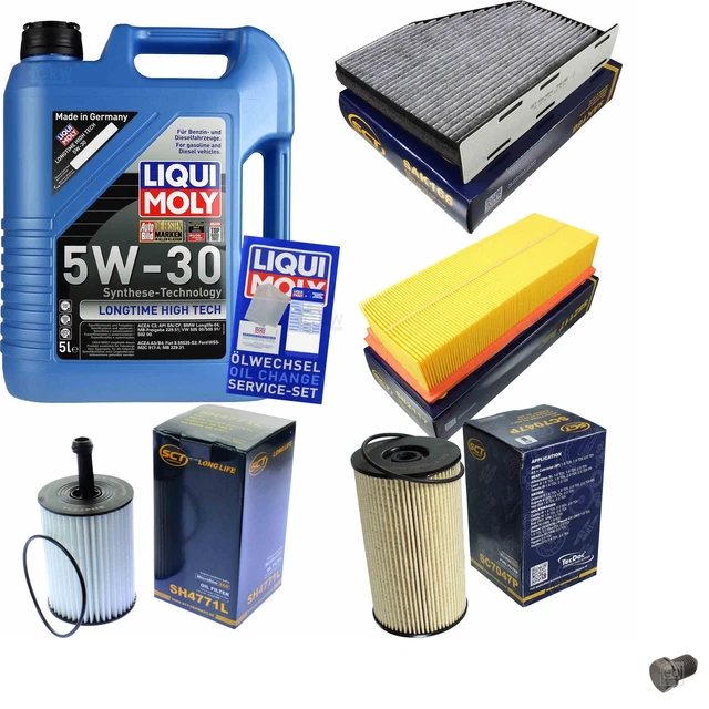 SCT Pacchetto Revisione Germania 5 L Liqui Moly Longtime High-Tech 5W-30 per VW
