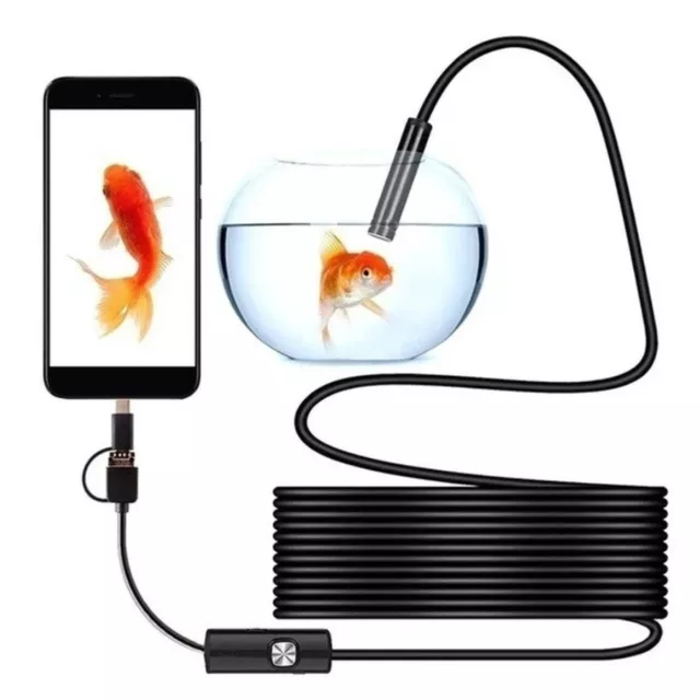 HD 6LED Snake Endoscope Borescope Inspection Camera Scope for Android Waterproof 3