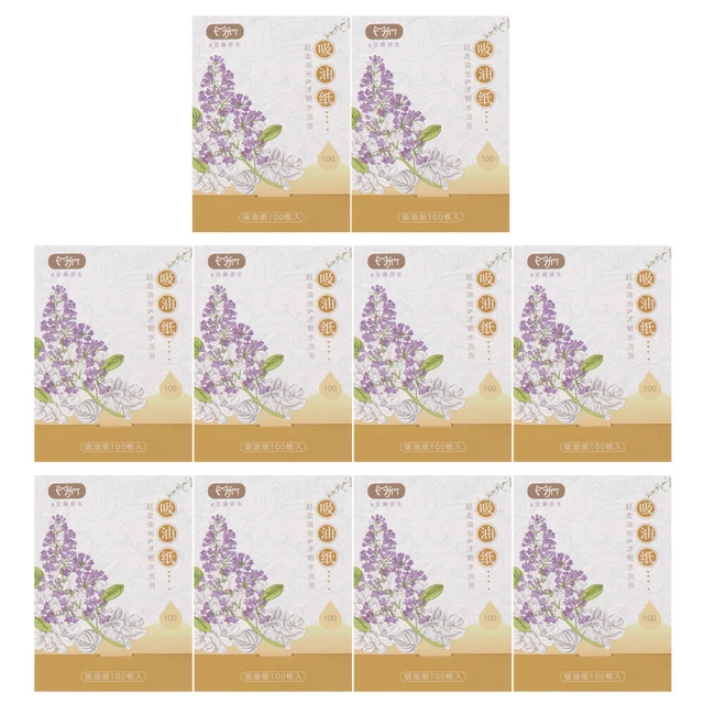 10 Boxes Öllöschpapier Gesichtsölgewebe Ölabsorbierende Pads Tragbar Fräulein