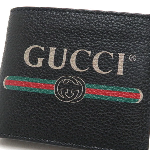 Gucci Vintage Logo Wallet with Coin Purse Black Leather 496316 681380