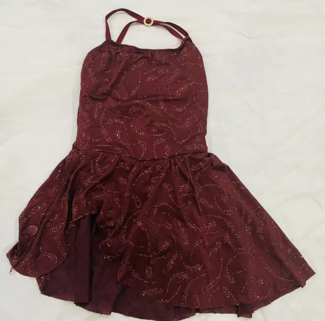 Girls Art Stone The Competitor Purple Sequin Dance Costume Dress  Child Pre Own