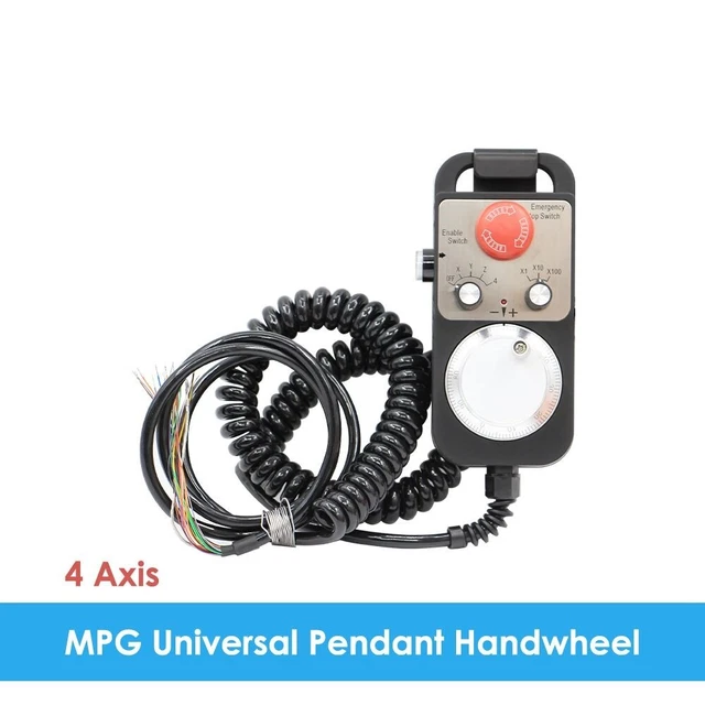 CNC 4-Axis MPG Pendant HandWheel 100 Pulse 5V Emergency Stop CNC Router Machine