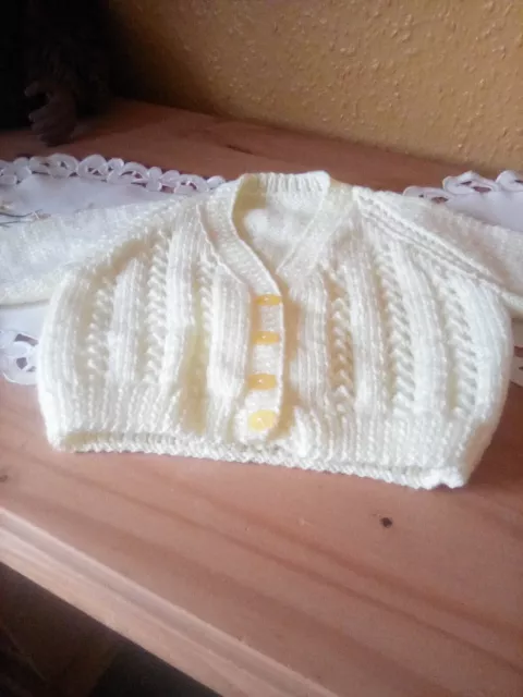 Hand Knitted Baby Cardigan - Yellow