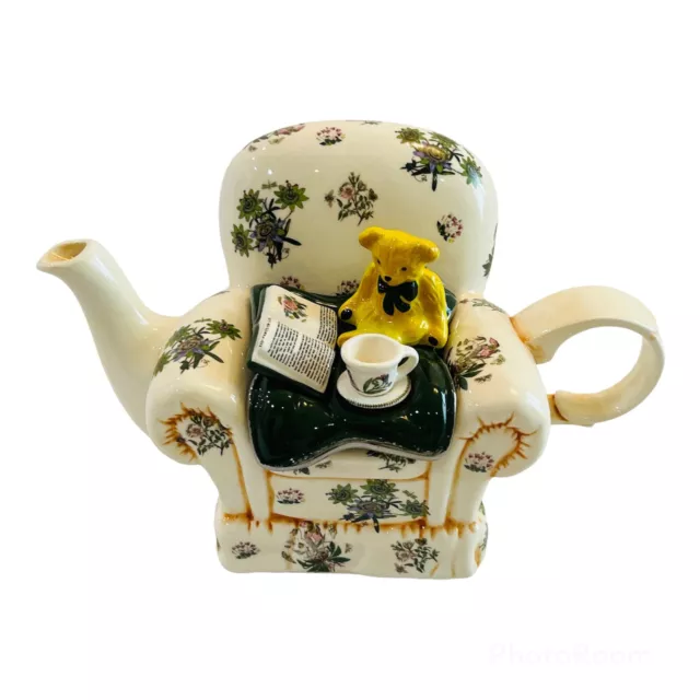 Portmeirion Teapot By Cardew Design Old Country Teddy Bear Sitting in Arm Chair