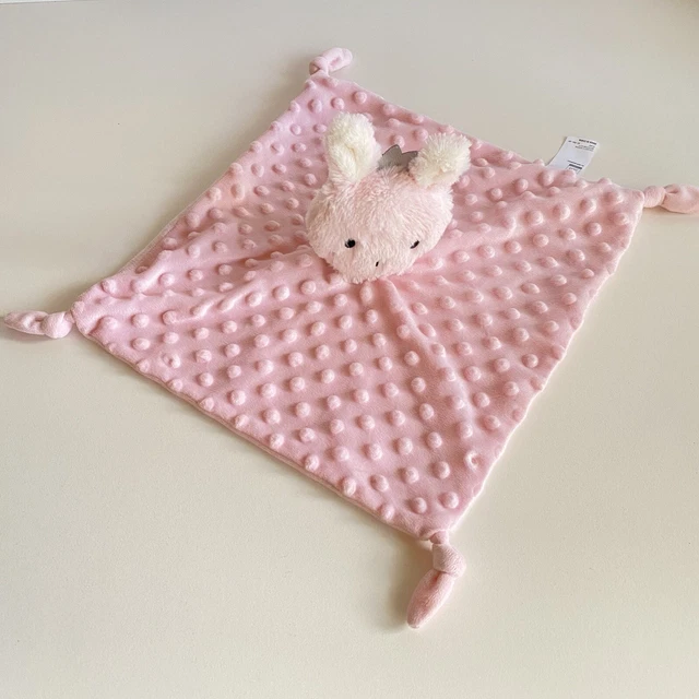 Kids & Co. Bunny Crown Lovey Comforter Soft Plush Pink Security Blanket Knotted