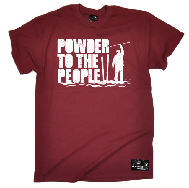 T-shirt da uomo Powder Monkeez Powder To The People sci regalo di compleanno top