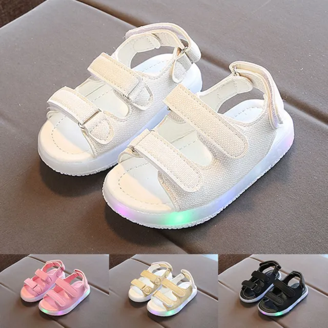 Toddler Kids Sport Summer Boys Girls Baby Sandals LED Luminous Shoes Sneakers