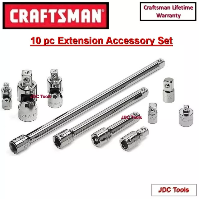 Craftsman Tools 10 Pc Extension Universals Adapters Set