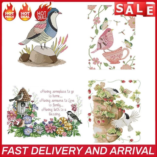 Partial Embroidery Animal Bird Stamped Canvas 14CT DIY Cross Stitch Craft Kits