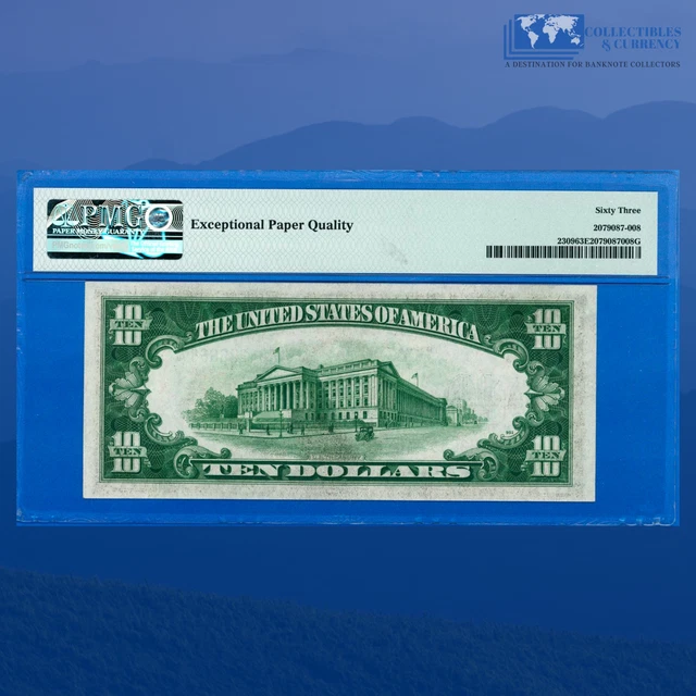 Fr.2309 1934A $10 Silver Certificate Yellow Seal North Africa, PMG 63 EPQ #26665 2