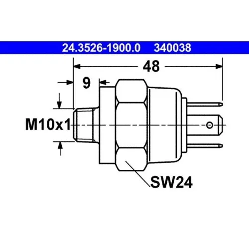 1x Bremslichtschalter ATE 24.3526-1900.0 passend für DAF IVECO MERCEDES-BENZ