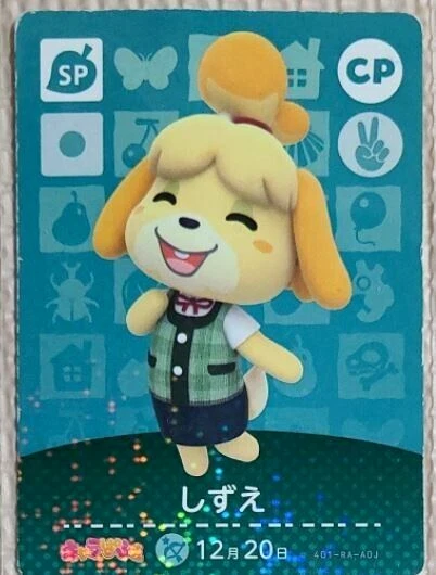Carta Amiibo Isabelle – Pikopuri CP Japan, Rara, Animal Crossing, Usata Ma Ottime Condizioni