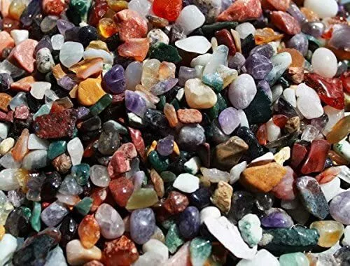 Mixed Gemstone Tumbled Chips 100g Approx 350 Beads