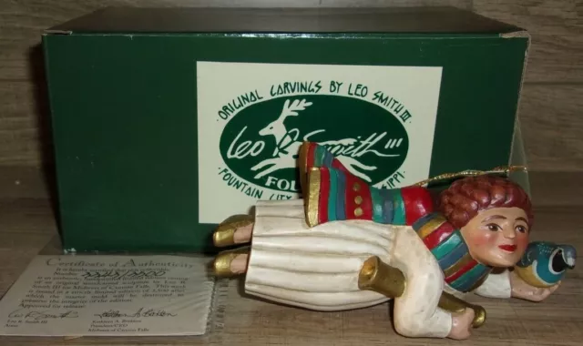 Leo Smith Folk Art Midwest of Cannon Falls Partridge Angel 3343/3500 COA