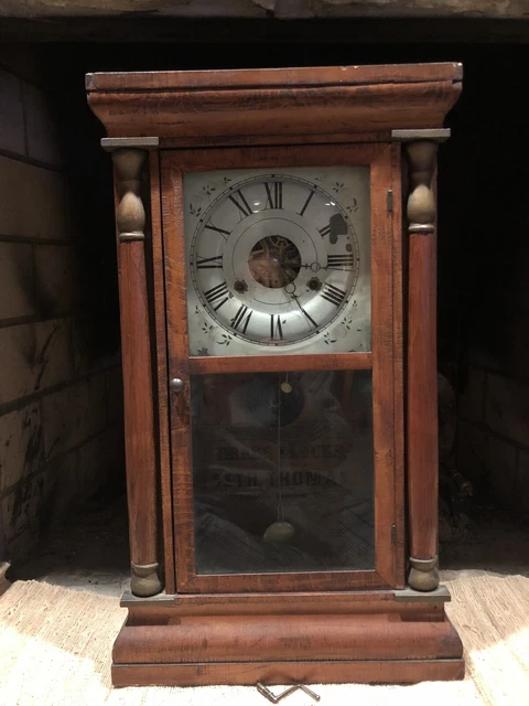 Antique 1800'S Seth Thomas Half Column 30 Hour Weight Driven Clock, Working